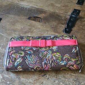 Sakroots Multicolor Patterned Wallet with Pink Accent